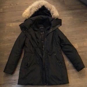 Andrew Marc Down Coat with Raccoon Fur Hood